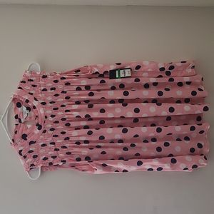 Pink top sleeveless blouse polka dot